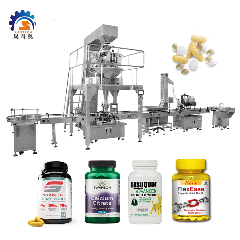 High Accuracy Calcium Citrate Supports Joint Health Tablets Bottle Granule Capping Packing Machine