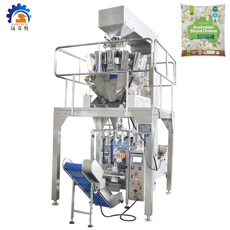 Fully automatic 500g 1kg 2kg vegetable slice onion potato frozen food vertical packing machine