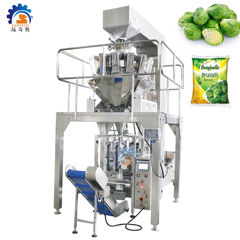 Fully automatic 250g 500g 1kg vegetable beans brussels sprouts food vertical packing machine
