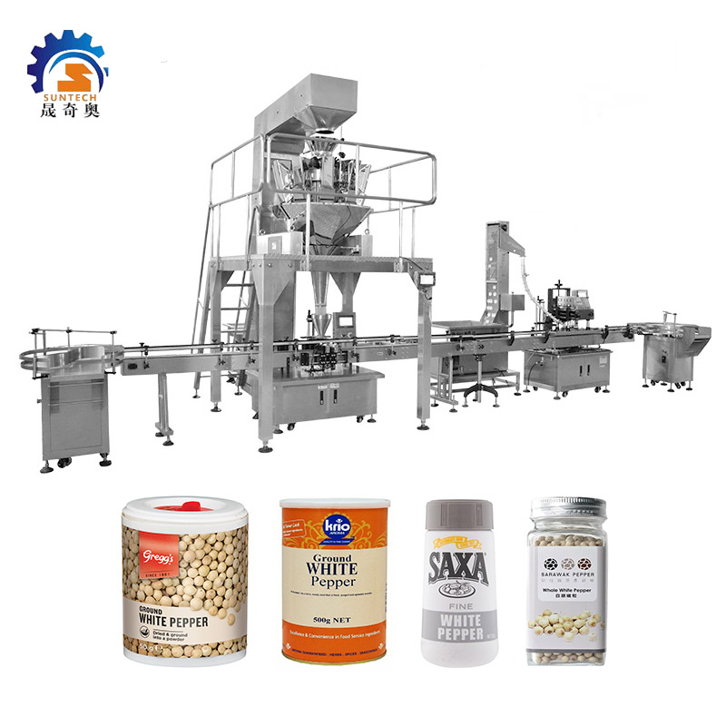 Granule Spices High Accuracy 500g Fine White Pepper Bottle Filling Capping Machine