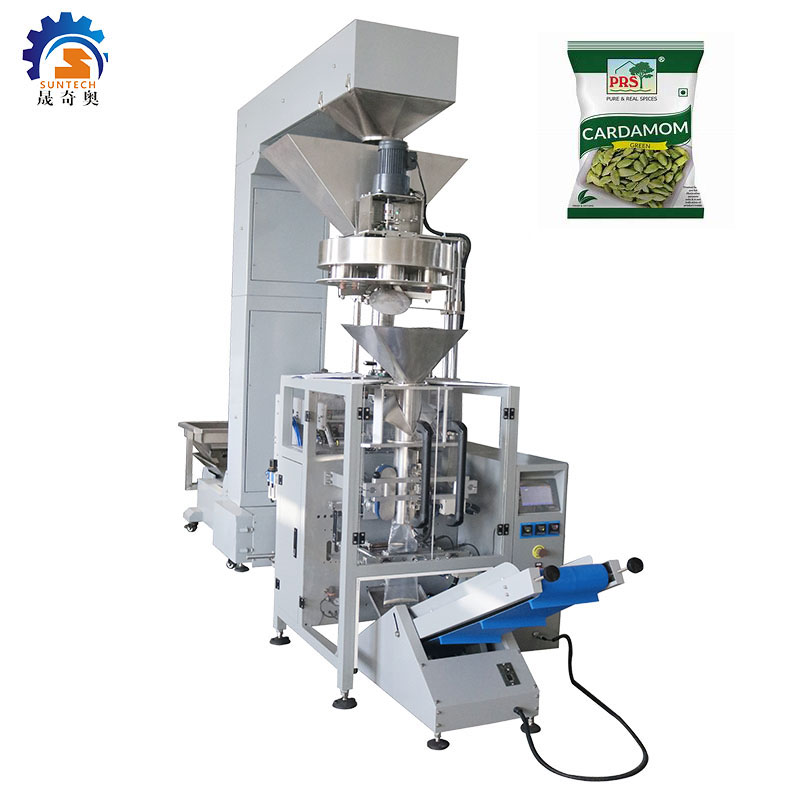 Full automatic 250g 500g 1kg cardamom seed grain food vertical measuring cup economic packing machine