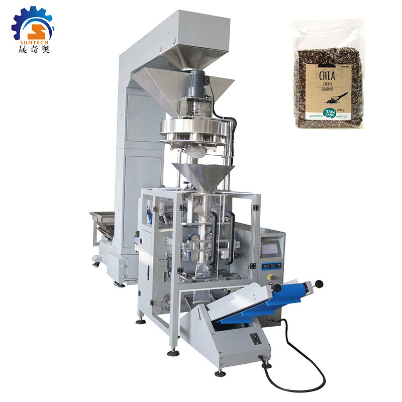 Full automatic 250g 500g 1kg chia seeds grain food vertical measuring cup packing machine