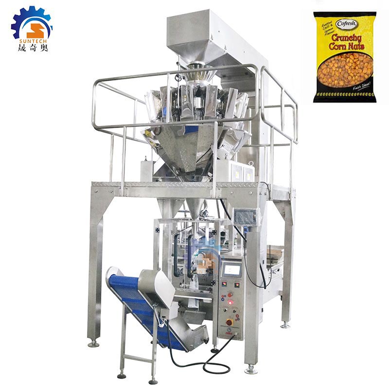 Fully automatic 50g 250g corn nuts snacks puffed food vertical packing machine