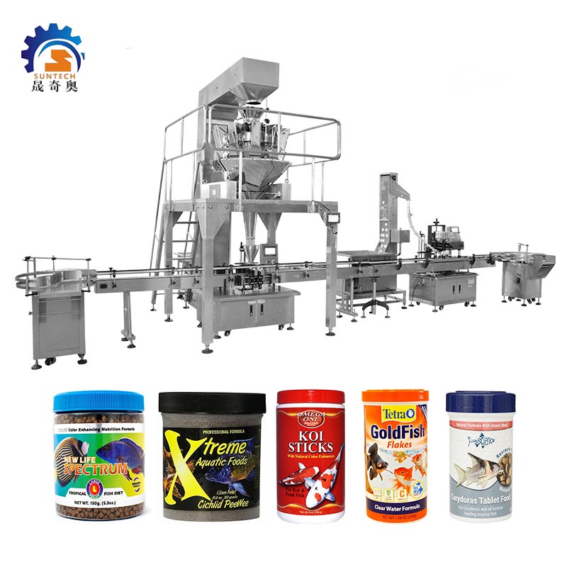 Automatic 150g Aquatic Fish Feed Flakes Granule Pet Foods Animal Foods Packing Capping Machine