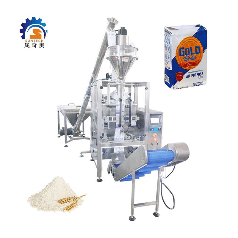 Screw Feeding Flour Powder Roast Powder Corn Powder Brick Bag VFFS Forming Packing Machine