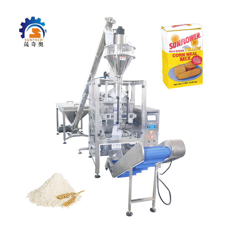 Automatic Corn  Maize Flour Powder Brick Paper Bag Filling Packing Machine
