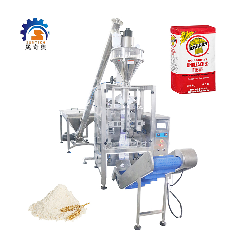 Auger Filling Flour Milk Coffee Powder Polyethylene Brick Bag Vertical Packing Machine