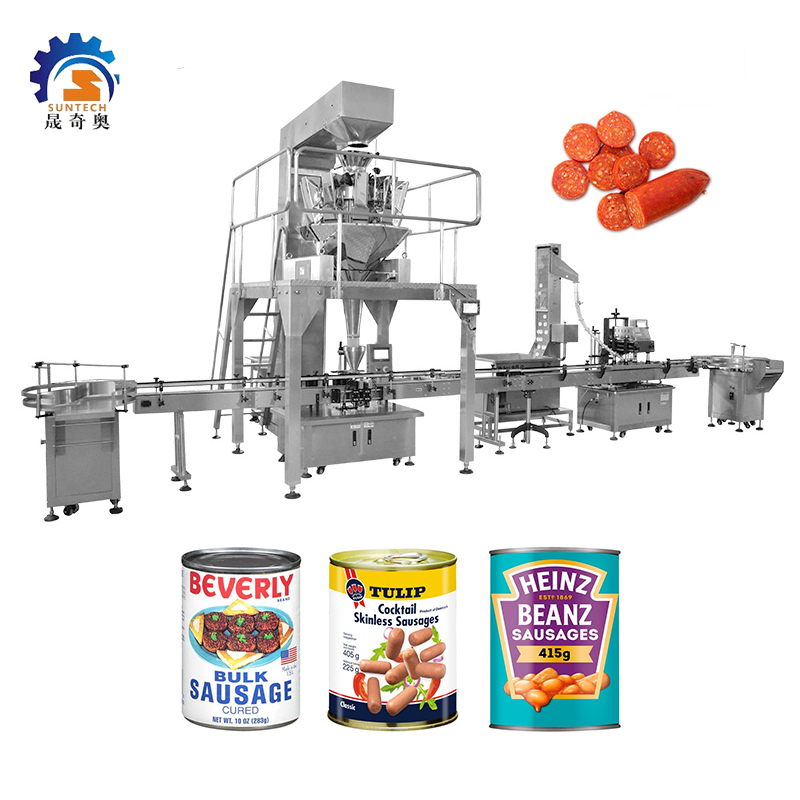 Automatic Granule 225g 405g Cocktail Skinless Sausages Bulk Sausages Packing Weighing Machine