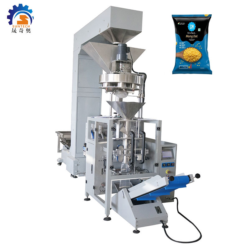 Full automatic 500g 1kg 2kg rice sugar  mung dal food vertical measuring cup packing machine