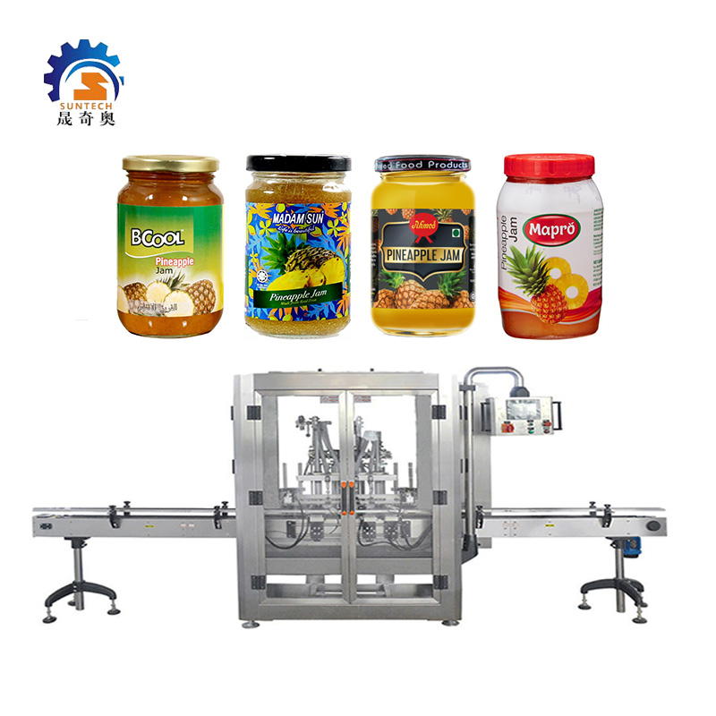 Multi-functional Pineapple Pulp Natural Fruits Jam Bottle Liquid Filling Machine With Weigher