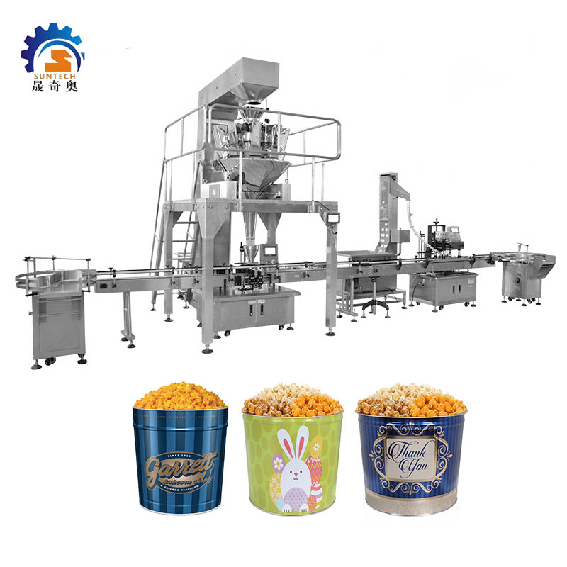 Durable Granule Crispy Golden Popcorn Maize Processed Foods Packing Capping Filling Machine