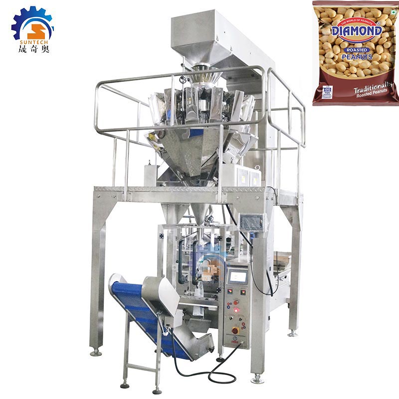 Fully automatic 50g 100g shelled roasted peanut snacks nuts food vertical packing machine