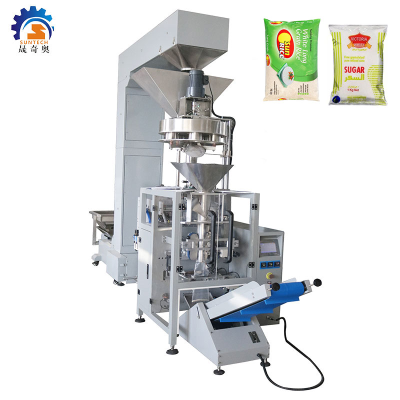 Fully automatic 500g 1kg 2kg rice salt sugar food vertical measuring cup packing machine