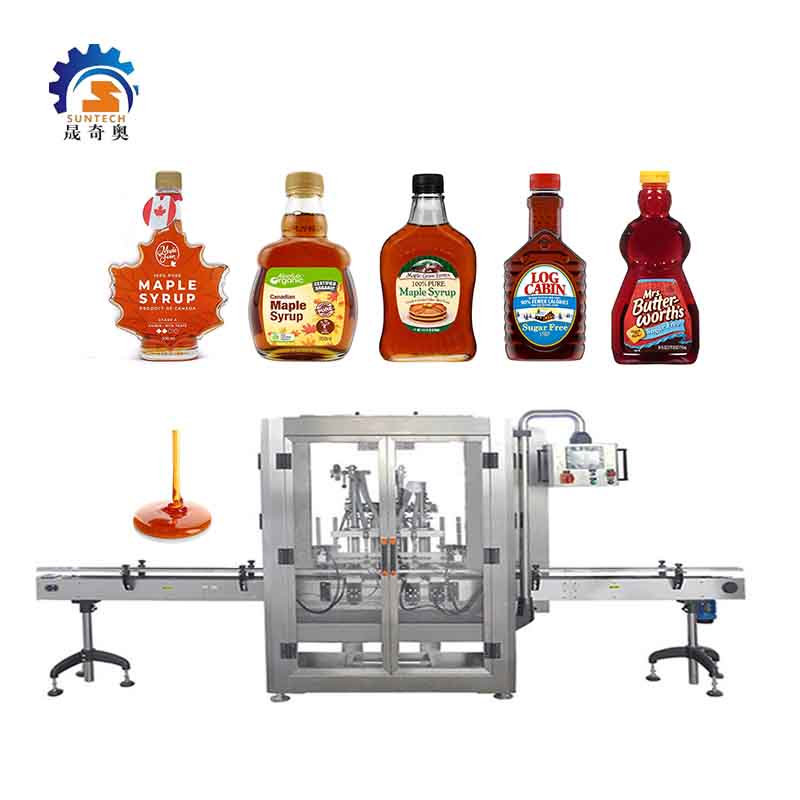 Liquid Automatic 100ml 100% Pure Maple Syrup Fluid  Shaped Bottle Capping Packing Filling Machine