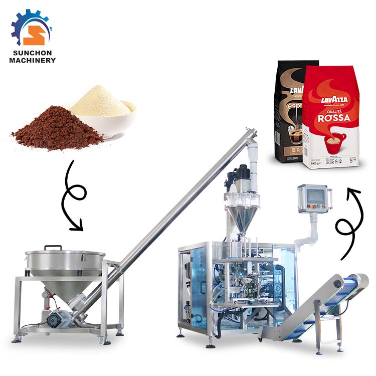 Automatic Auger Screw  Powder Corn Flour coffee powder premade bag Packing Machine