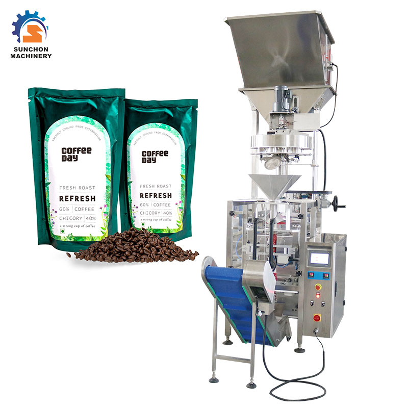 Full automatic 250g 500g 1kg coffee beans food vertical measuring cup economic packing machine