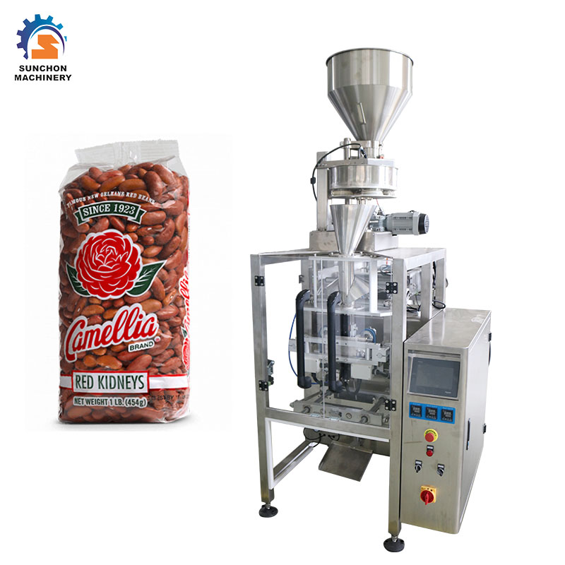 Full automatic 250g 500g 1kg peeled pearl barley grain food vertical measuring cup packing machine