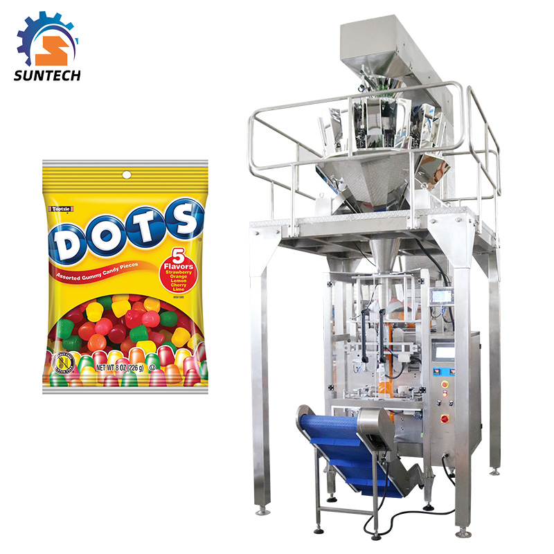 Full automatic dried sweet potato slice food vertical vffs packing machine with multihead weigher